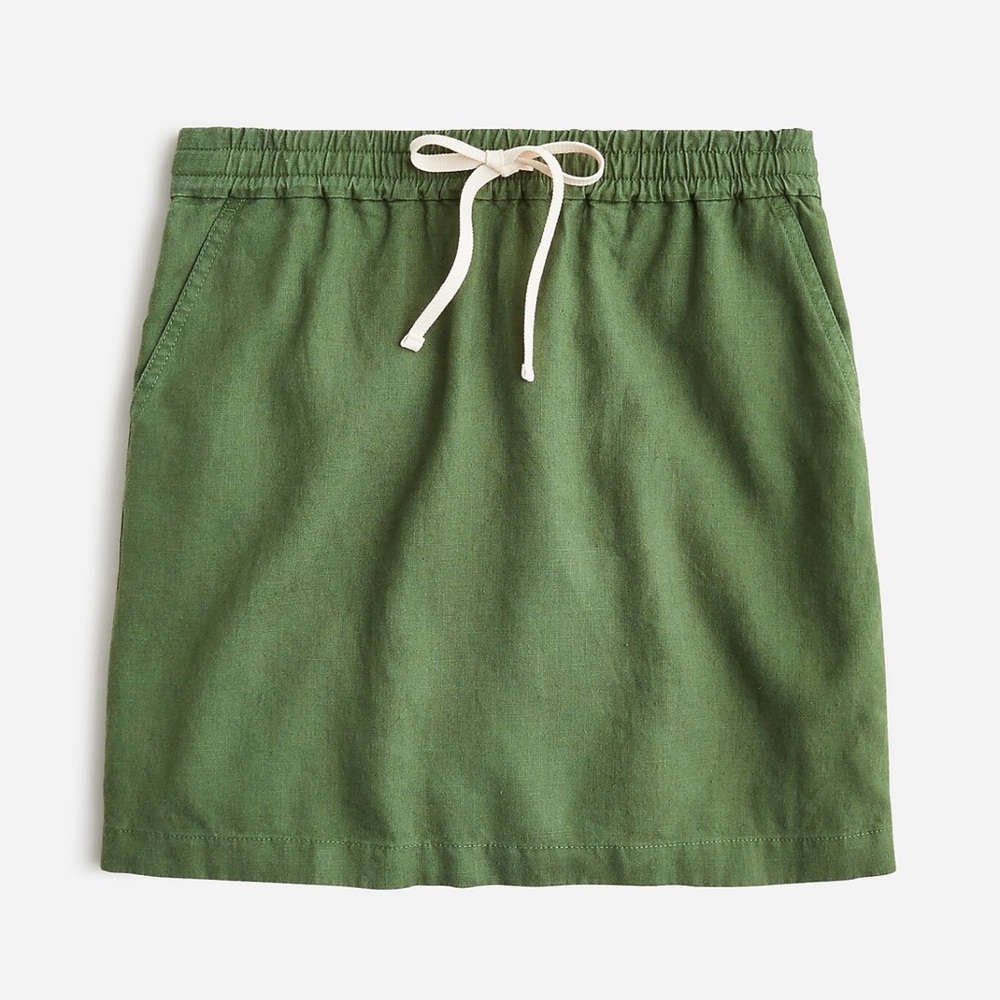 NWT J. Crew SEASIDE Linen Blend Drawstring Mini Skirt with Cream Tie, S - Picture 11 of 11